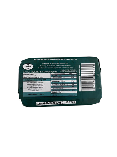 MAR Brand Mackerel in Organic EVOO With Piri Piri - 6 Pack - TinCanFish